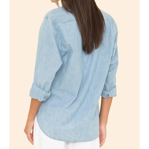 Xirena Dusty Blue Beau Button Front Shirt M - Picture 2 of 13